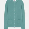 CHELSEA cardigan col v vert chiné