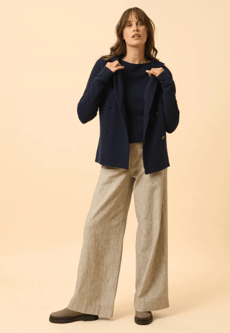 CHLOE veste col tailleur navy