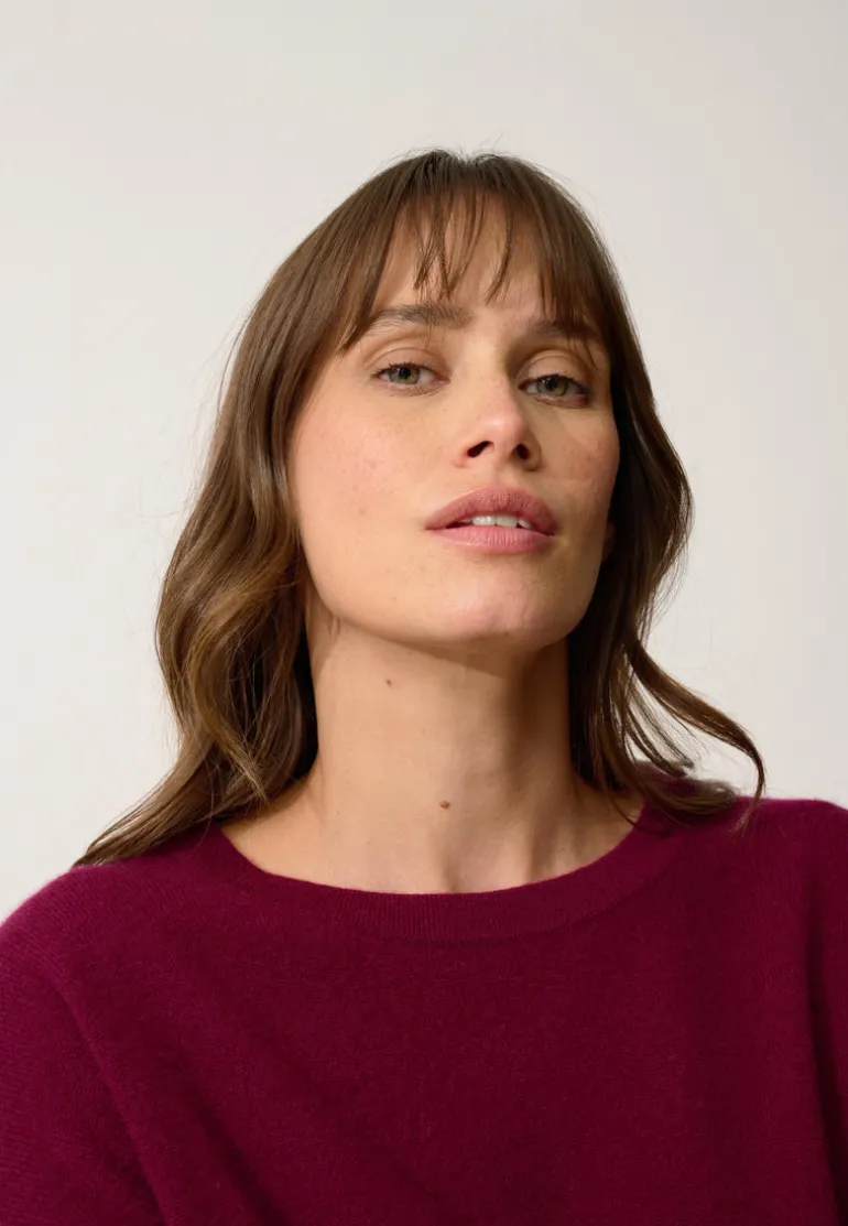 CLATT pull col rond bordeaux