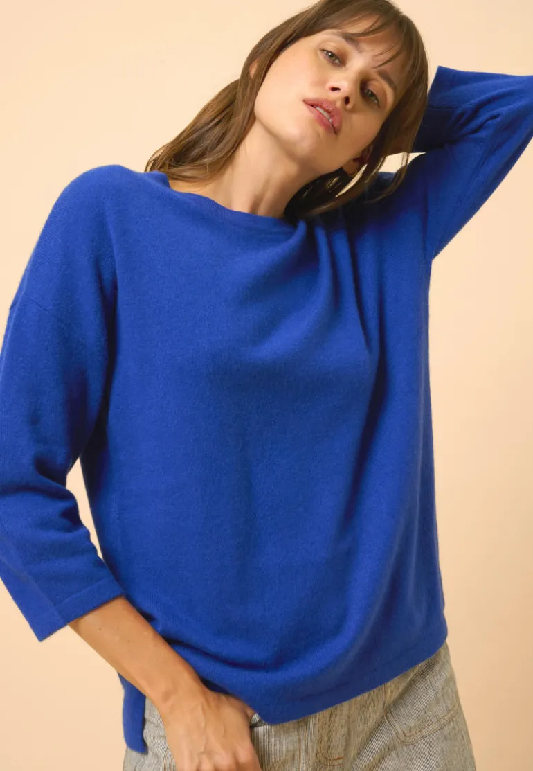 CLATT pull col rond outremer