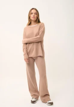 CLOLA pull col rond camel chiné
