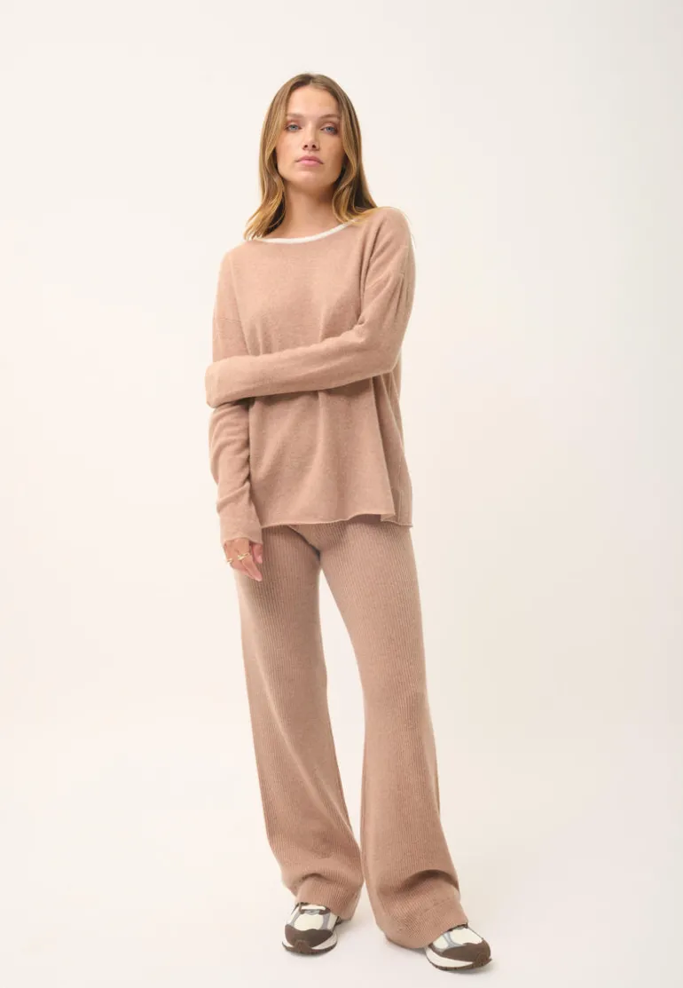 CLOLA pull col rond camel chiné