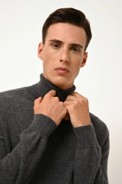 CONNOR pull col roulé anthracite chiné