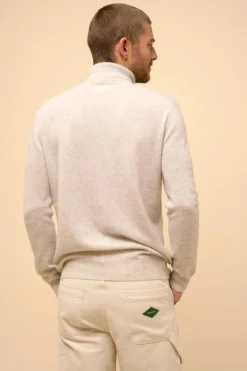 CONNOR pull col roulé gris perle chiné