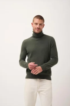 CONNOR pull col roulé kaki