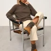 DAYAYA chaussettes taupe chiné