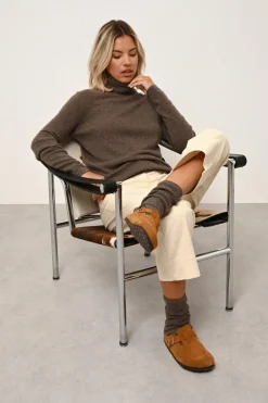 DAYAYA chaussettes taupe chiné