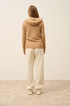 DEBBIE gilet col zippé capuche sahara