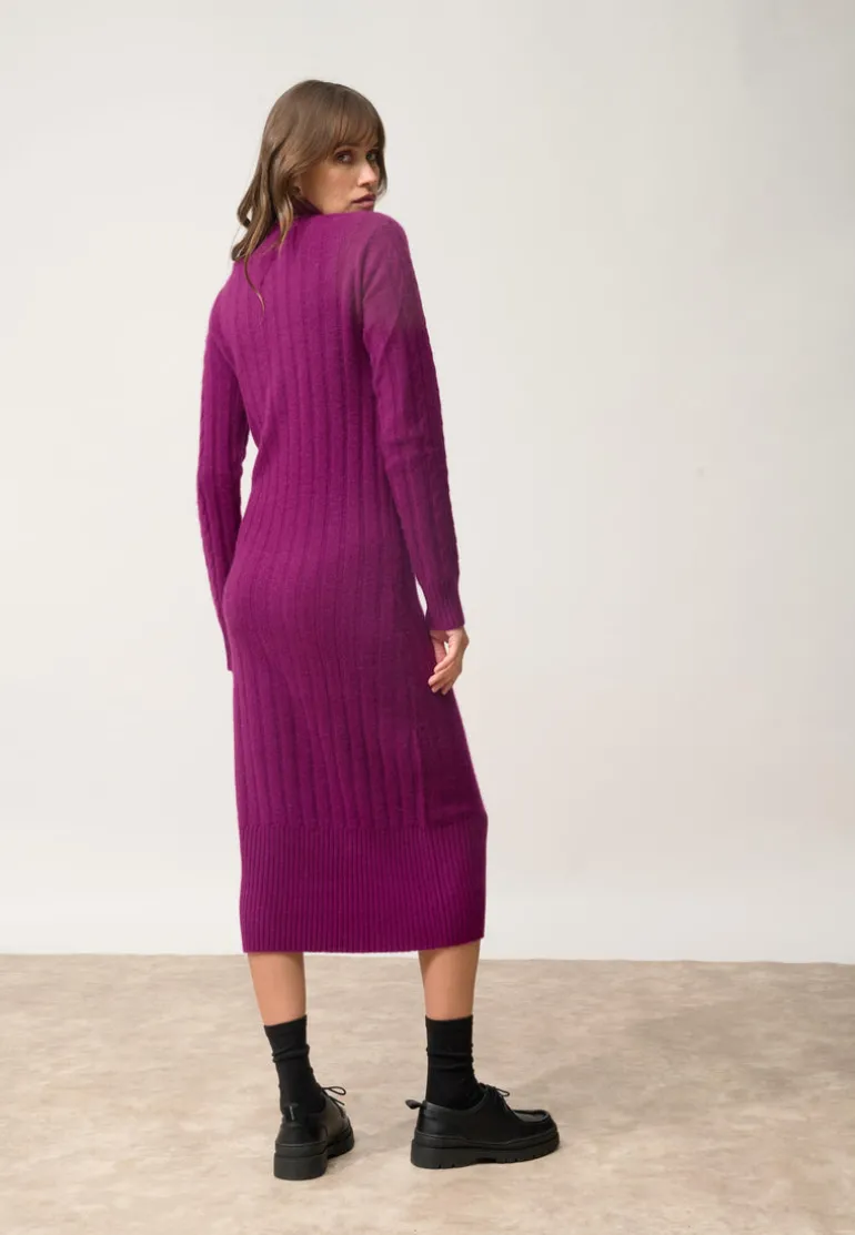 DOLKAR robe col roulé prune