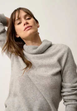 DONATELLA pull col roulé nuage chiné