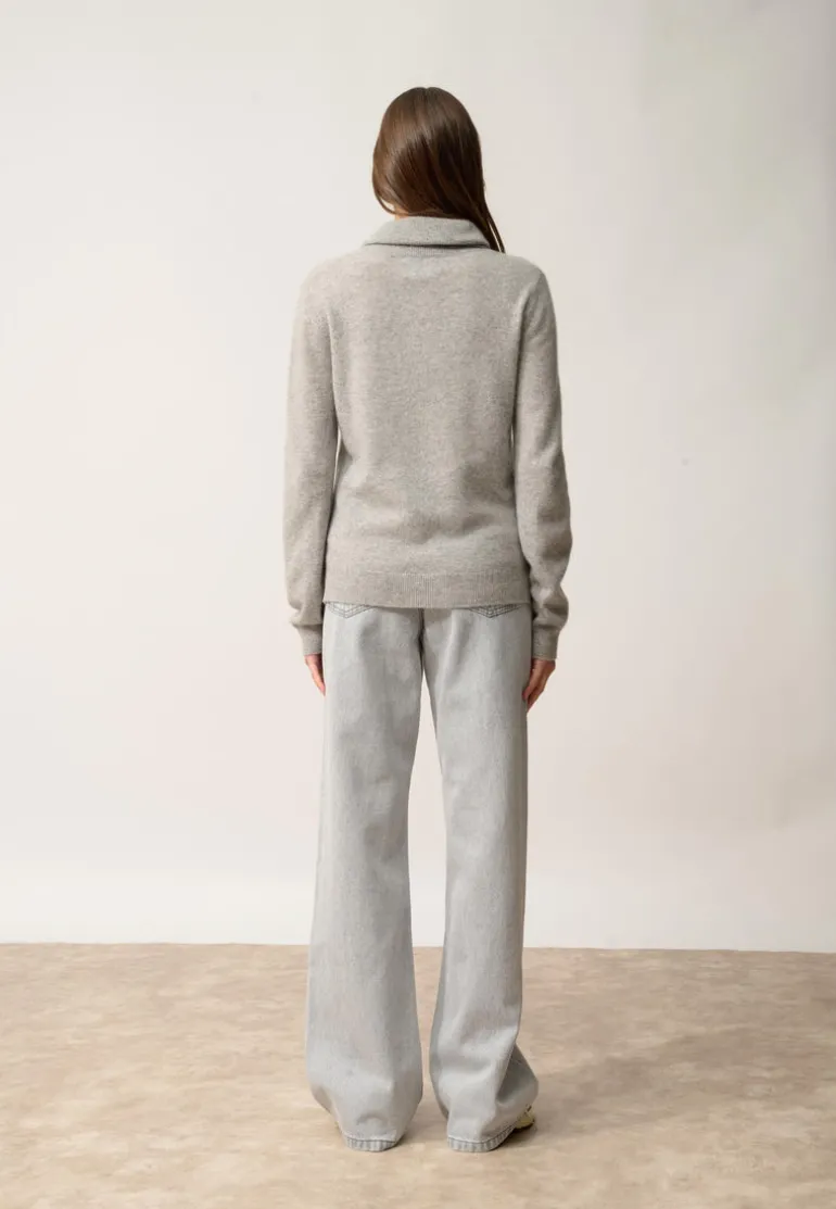 DONATELLA pull col roulé nuage chiné