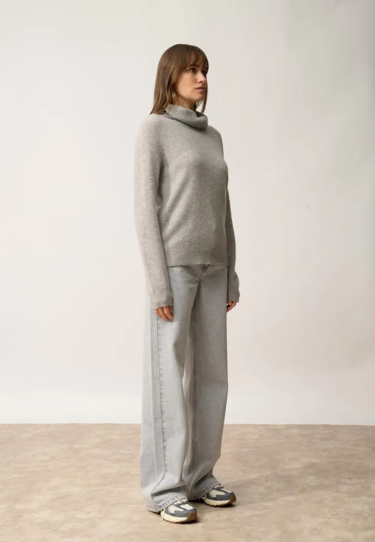 DONATELLA pull col roulé nuage chiné