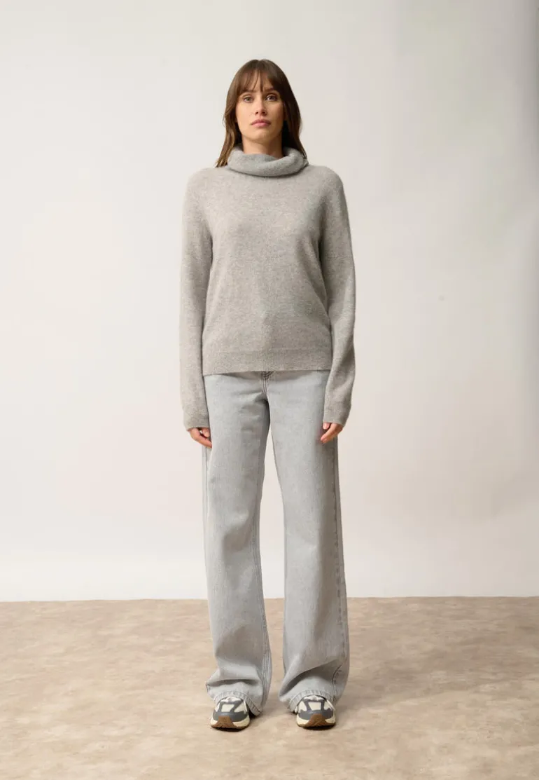 DONATELLA pull col roulé nuage chiné