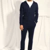 ELLIOT gilet col zippé capuche navy