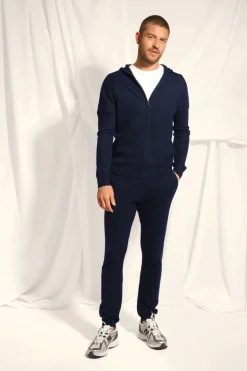ELLIOT gilet col zippé capuche navy