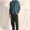 ELLIOT gilet col zippé capuche vert canard chiné