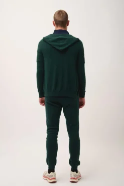ELLIOT gilet col zippé capuche cyprès