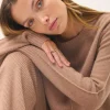 EMMA pull col rond camel chiné