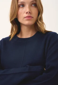 EMMA pull col rond navy