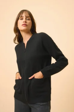ERVIE gilet col mao noir