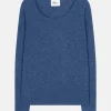 FIONA pull col bateau bleu denim
