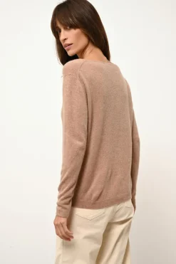 FIONA pull col bateau camel chiné