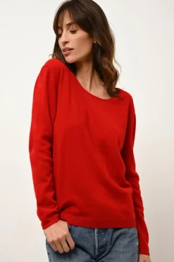 FIONA pull col bateau rouge