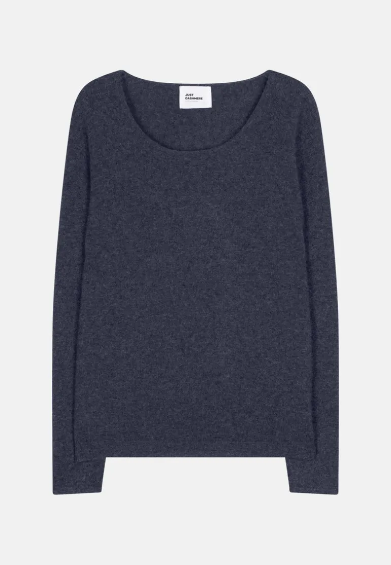 FIONA pull col bateau violet gris chiné