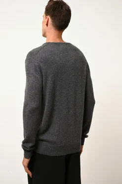 GABIN pull col rond anthracite chiné
