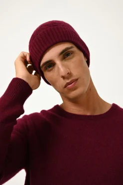 GABIN pull col rond bordeaux