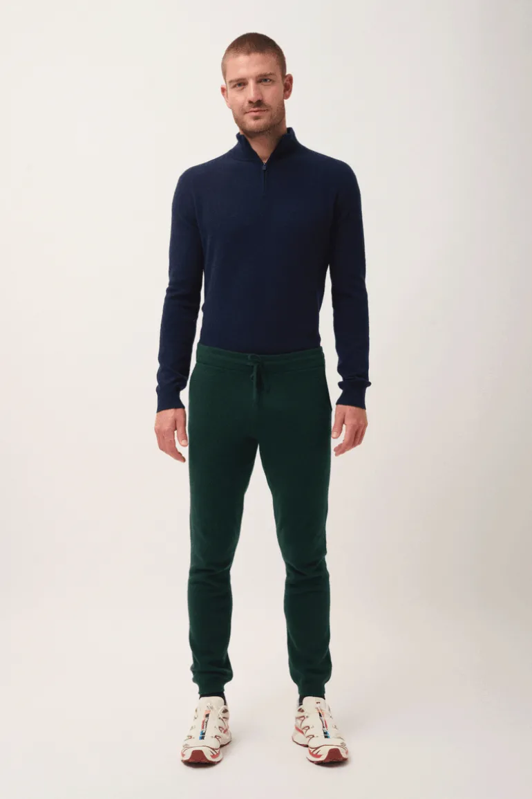 GABIN pull col rond kaki chiné