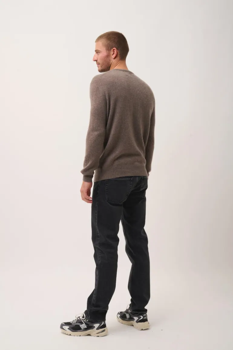 GABIN pull col rond taupe chiné