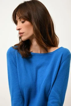GRACE pull col bateau azur