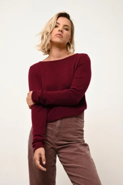 GRACE pull col bateau bordeaux