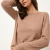 GRACE pull col bateau camel chiné