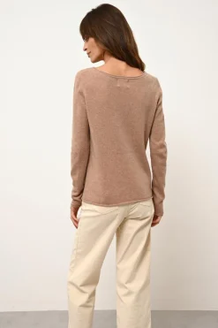 GRACE pull col bateau camel chiné