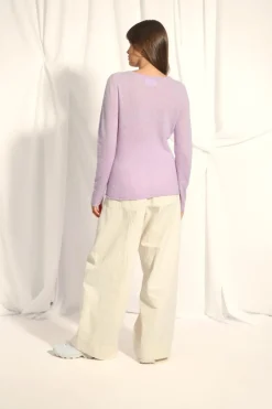 GRACE pull col bateau mauve chiné