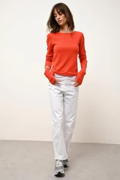 GRACE pull col bateau orange
