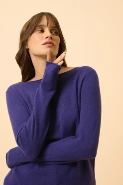 GRACE pull col bateau purple