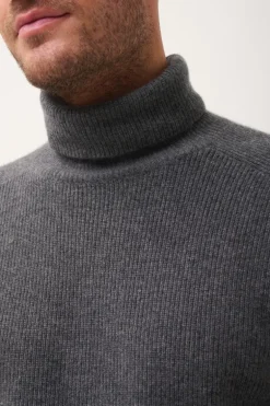 GYALWA pull col roulé anthracite chiné