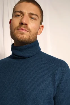 GYALWA pull col roulé bleu pétrole