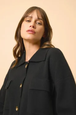 HEKLA veste col chemise noir