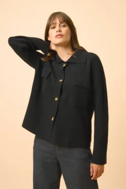 HEKLA veste col chemise noir