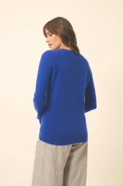 HELEN pull col rond outremer
