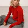 HELEN pull col rond rouge