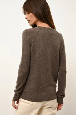 HELEN pull col rond taupe chiné