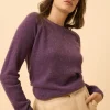 HELEN pull col rond violet chiné