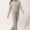 HELGA gilet col zippé capuche nuage chiné