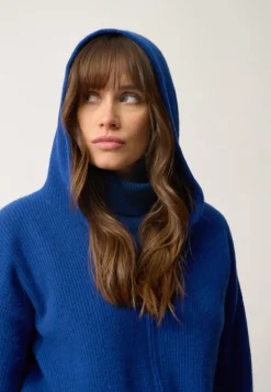 HELGA gilet col zippé capuche outremer