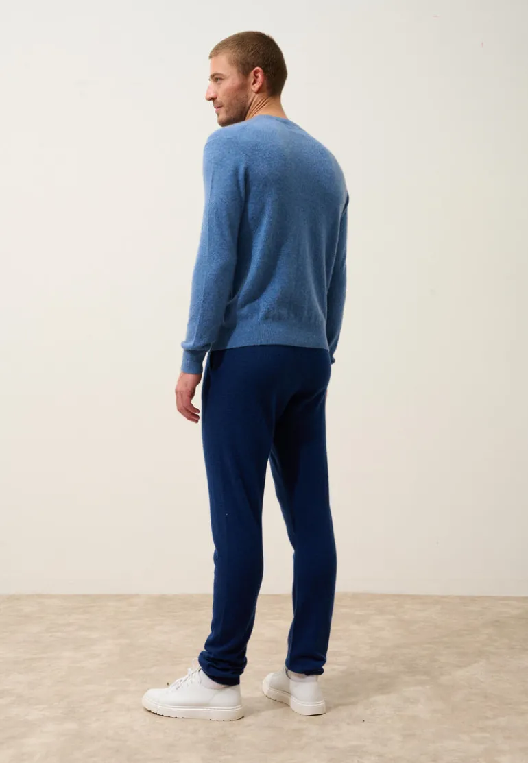 HOWARD pull col rond bleu denim